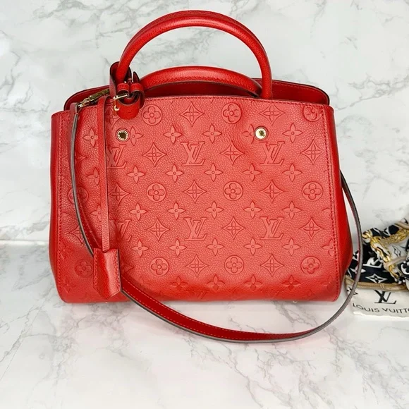 Louis Vuitton Montaigne MM Empreinte Cerise Bag, Wallet & Scarf BUNDLE โฅ๏ธ - Picture 3 of 16